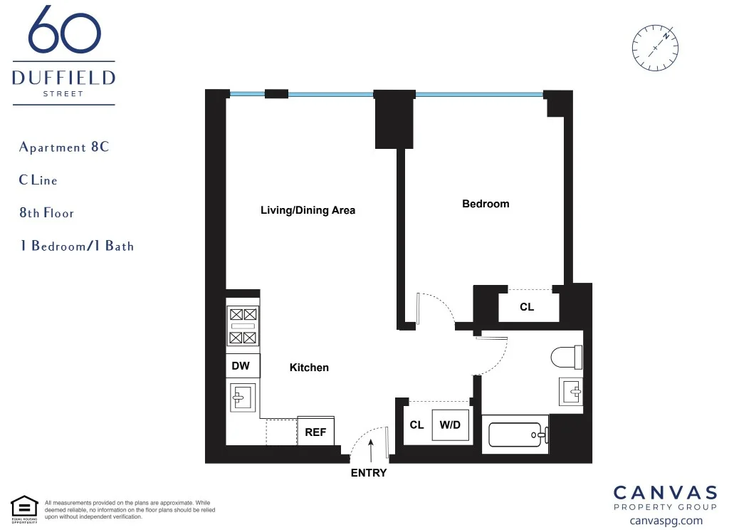 1 bed apartment at 60 Duffield Street, Unit 9C, Downtown Brooklyn, photo 11 of 11