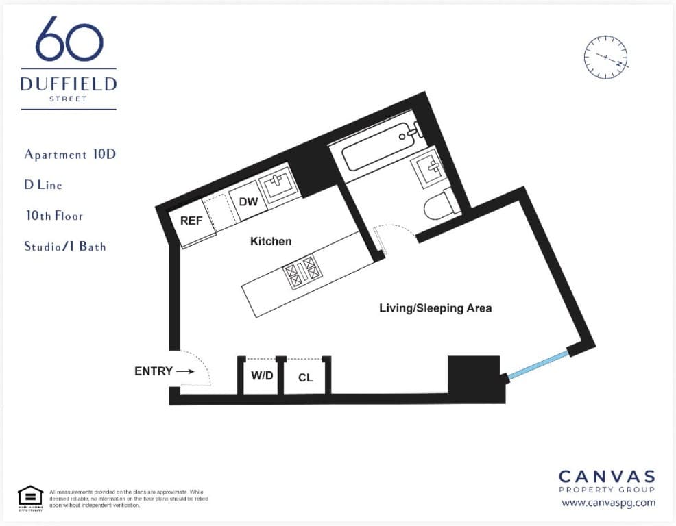 Studio apartment at 60 Duffield Street, Unit 10D, Downtown Brooklyn, photo 9 of 10