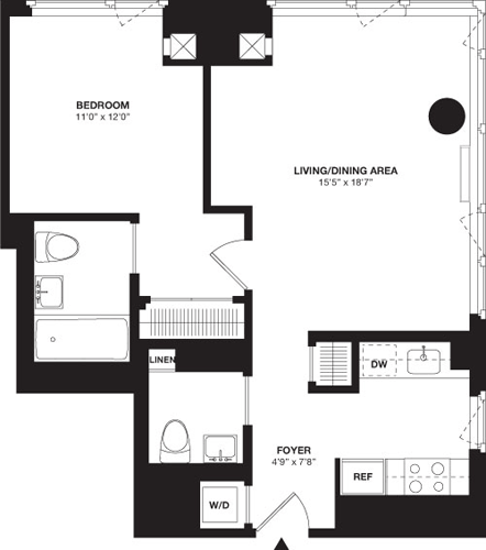 1 Bed apartment at 105 West 29th Street, Unit 32J, Chelsea, photo 1 of 1