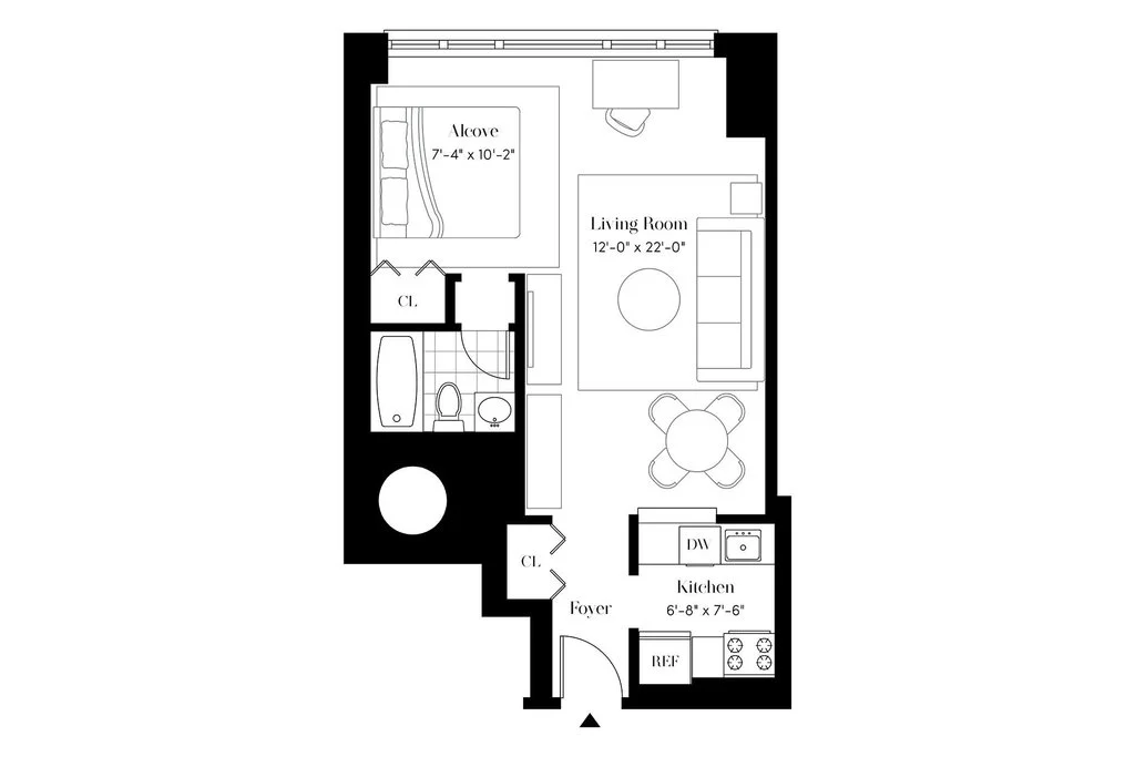 0.5 Bed apartment at 124 West 60th Street, Unit 37J, Upper West Side, photo 1 of 2