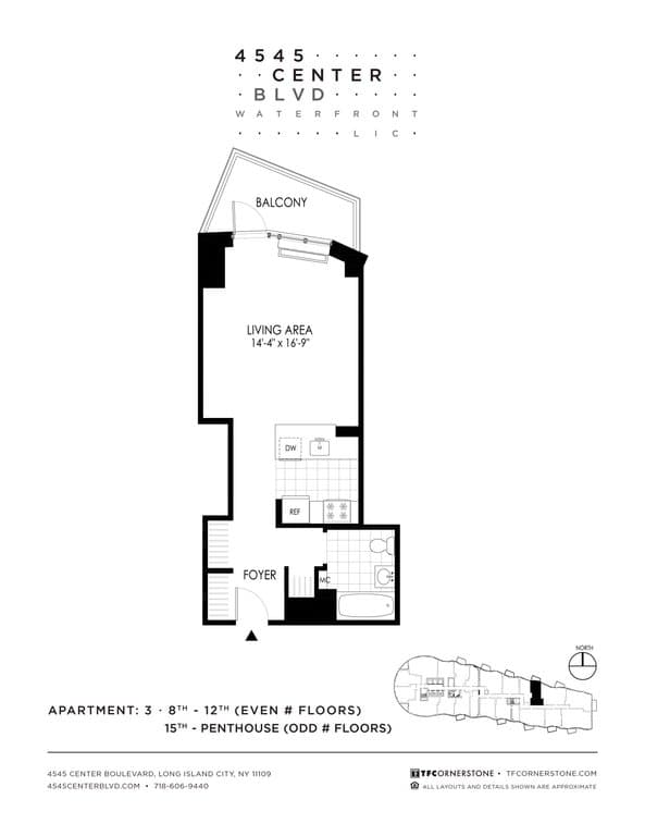 Studio apartment at 4545 Center Boulevard, Unit 3903, Long Island City, photo 1 of 14