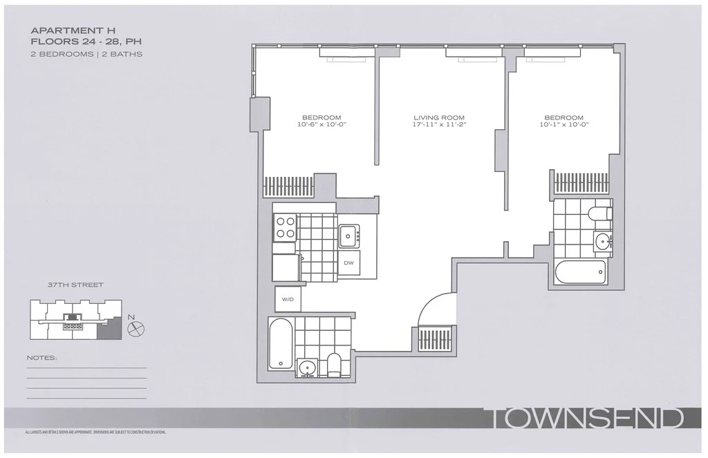 2 Bed apartment at 350 West 37th Street, Unit PHH, Hell's Kitchen, photo 1 of 1
