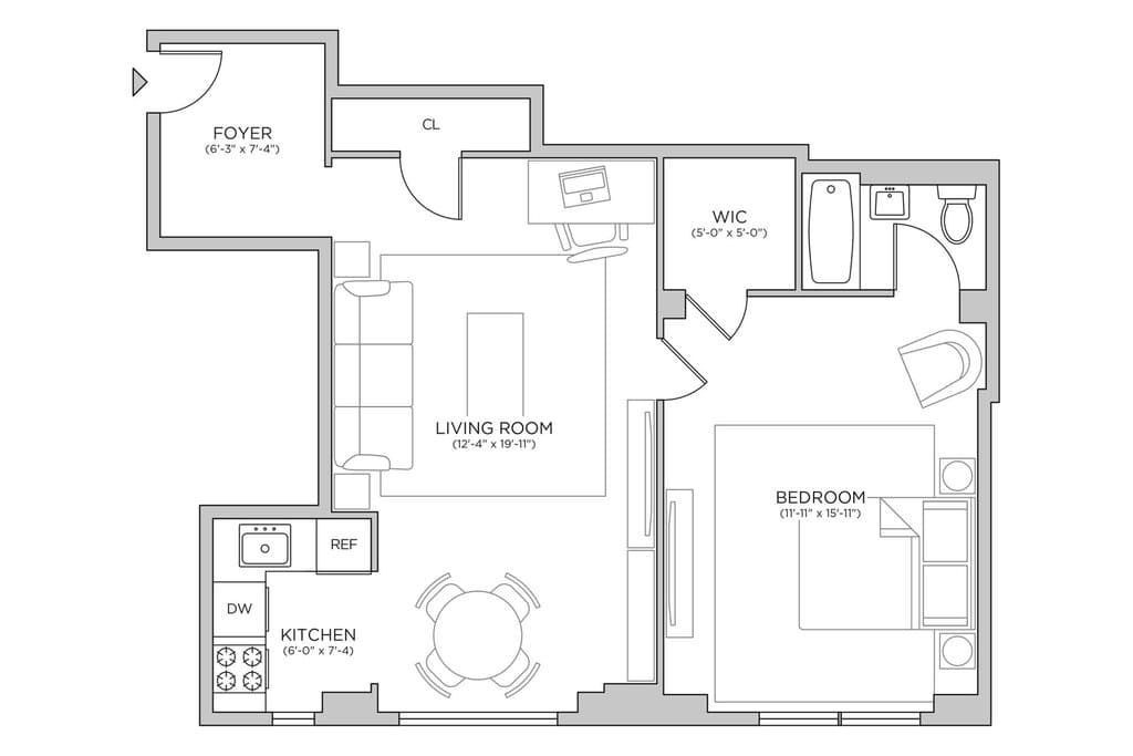 1 Bed apartment at 24 Fifth Avenue, Unit 823, Greenwich Village, photo 1 of 2