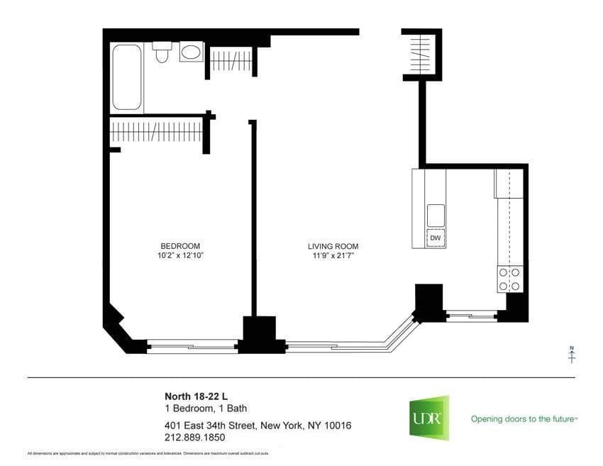 1 Bed apartment at 401 East 34th Street, Unit N18L, Murray Hill, photo 1 of 8