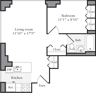 1 Bed apartment at 180 Montague Street, Unit 14F, Brooklyn Heights, photo 1 of 1