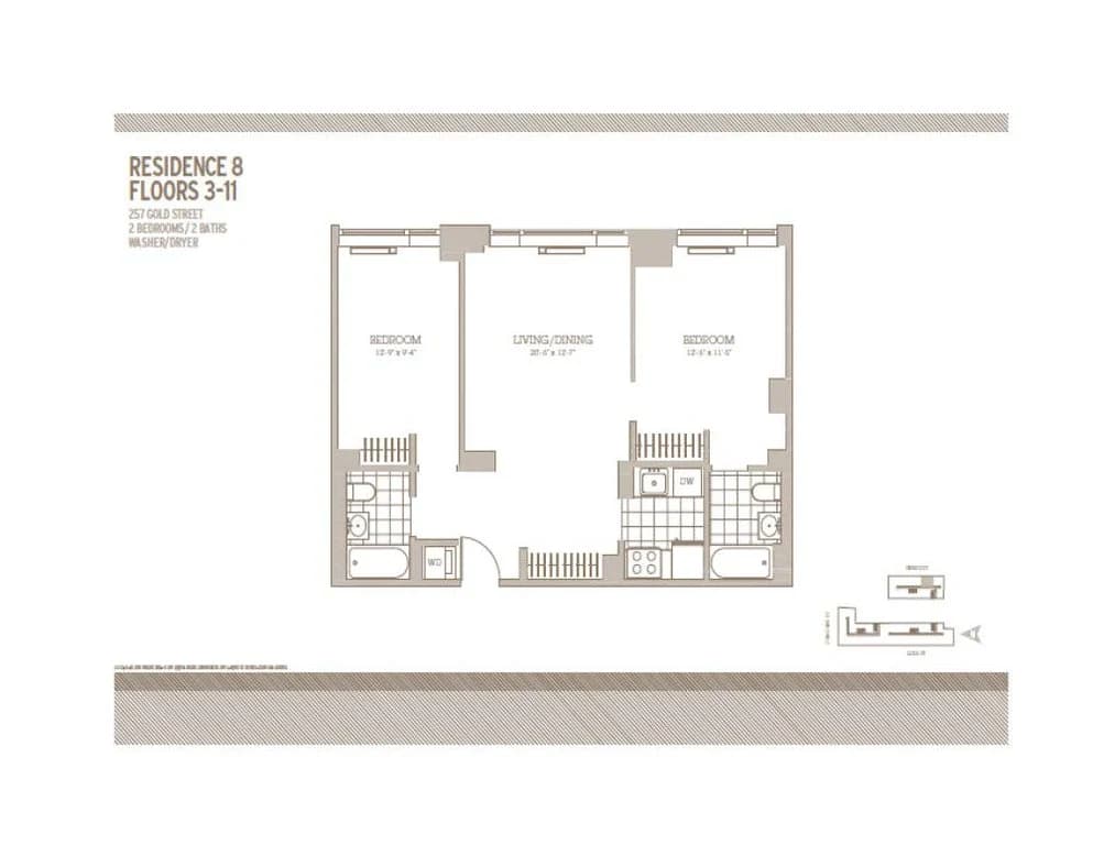 2 Bed apartment at 257 Gold Street, Unit 608, Fort Greene, photo 1 of 1