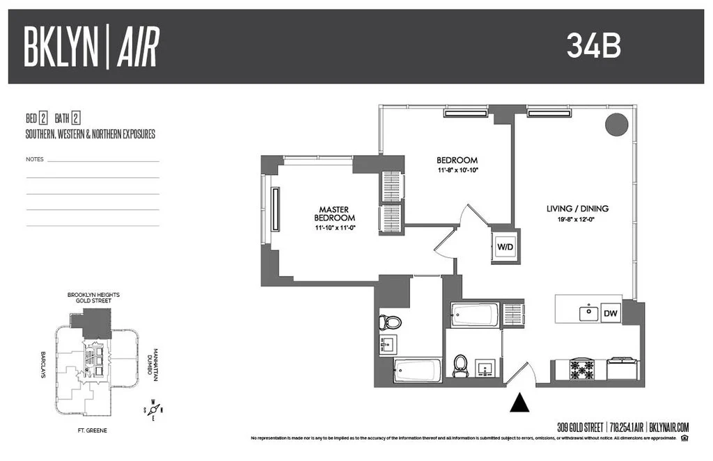 2 Bed apartment at 309 Gold Street, Unit 34B, Downtown Brooklyn, photo 1 of 1
