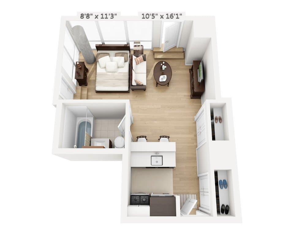 Studio apartment at 808 Columbus Avenue, Unit 23J, Upper West Side, photo 1 of 2