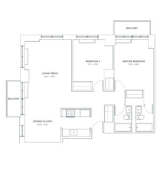 2 Bed apartment at 560 West 43rd Street, Unit 34K, Hell's Kitchen, photo 1 of 2