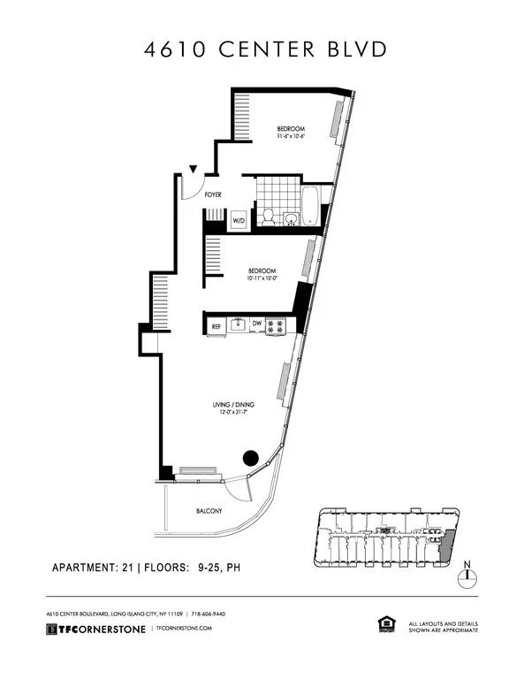 2 Bed apartment at 4610 Center Boulevard, Unit 2221, Long Island City, photo 1 of 10