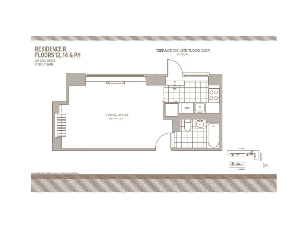 Studio apartment at 257 Gold Street, Unit PHR, Fort Greene, photo 1 of 1