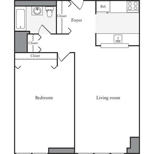 1 Bed apartment at 505 West 54th Street, Unit 0601, Hell's Kitchen, photo 1 of 1