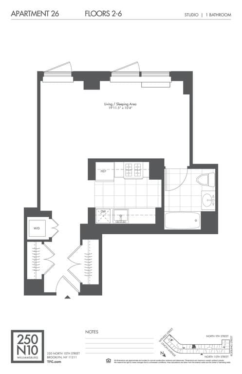 Studio apartment at 250 North 10th Street, Unit 526, Williamsburg, photo 1 of 1