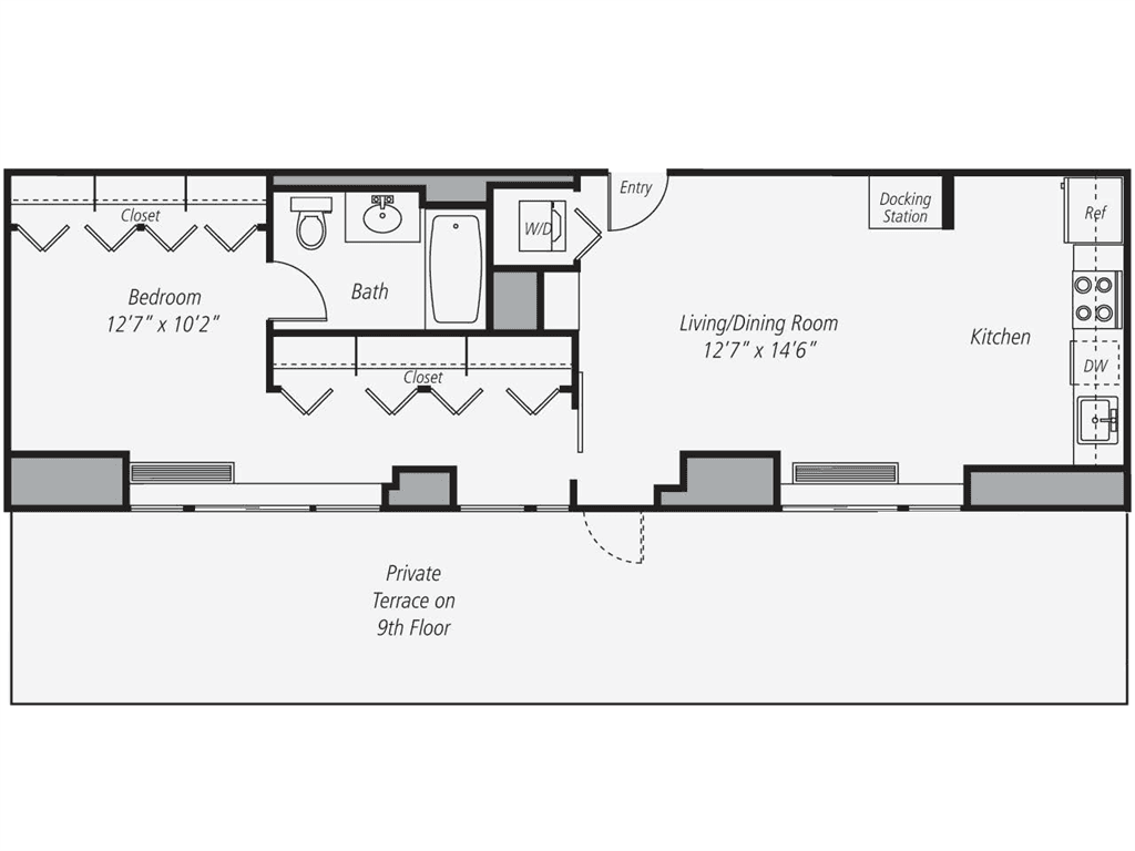 1 Bed apartment at 525 West 28th Street, Unit 1041, Chelsea, photo 1 of 1