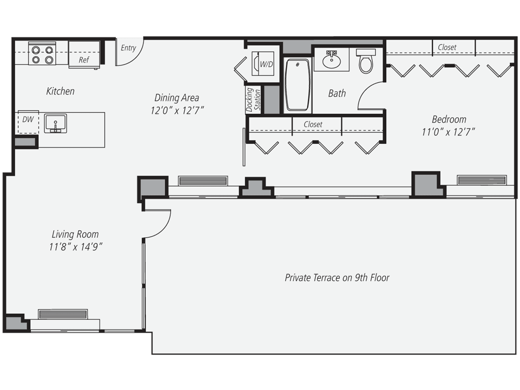 1 Bed apartment at 525 West 28th Street, Unit 1162, Chelsea, photo 1 of 1