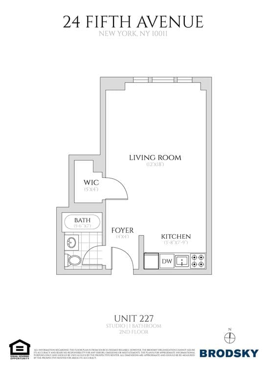 Studio apartment at 24 Fifth Avenue, Unit 227, Greenwich Village, photo 1 of 3