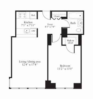 1 Bed apartment at 800 6th Avenue, Unit 27E, Chelsea, photo 1 of 1
