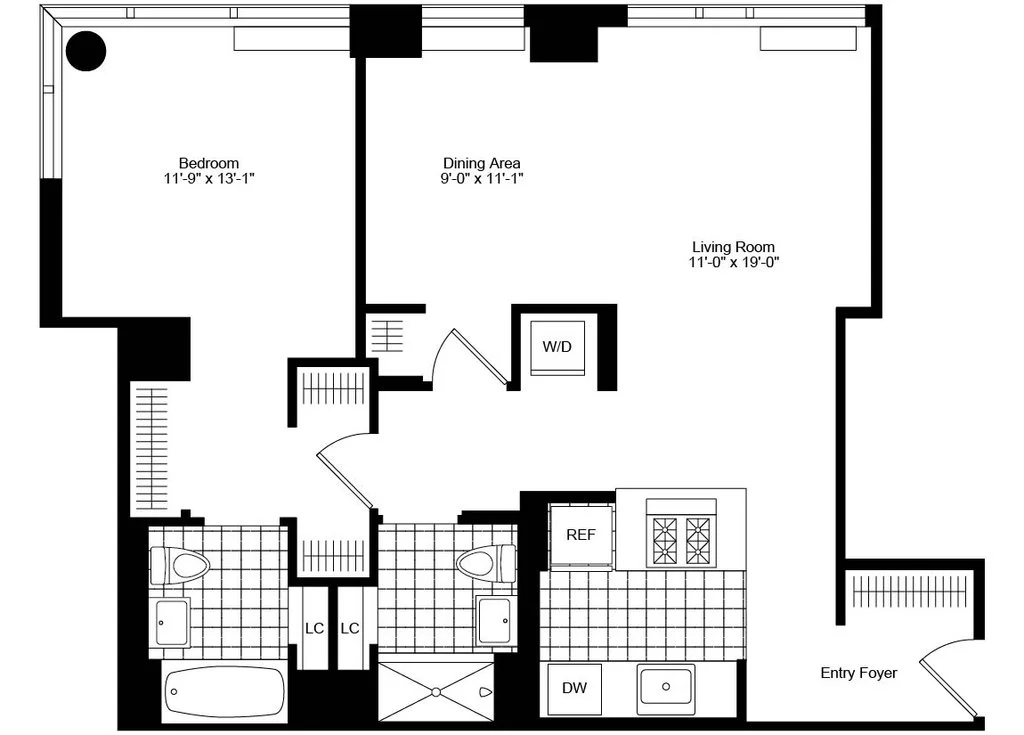 1.5 Bed apartment at 450 West 42nd Street, Unit 10A, Hell's Kitchen, photo 1 of 9