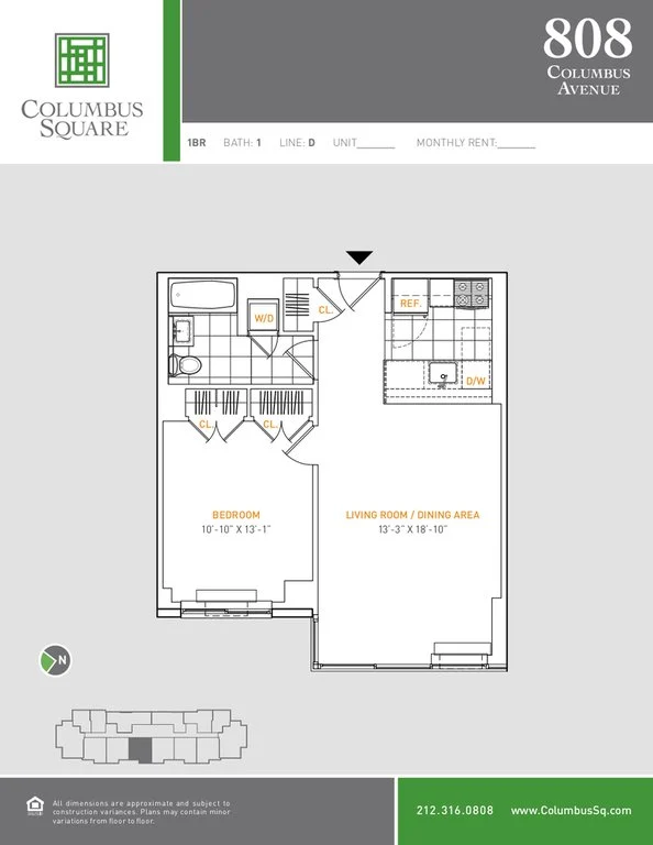 1 Bed apartment at 808 Columbus Avenue, Unit 4D, Upper West Side, photo 1 of 4