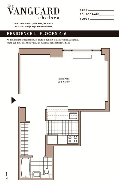 Studio apartment at 77 West 24th Street, Unit 6L, Flatiron, photo 1 of 2
