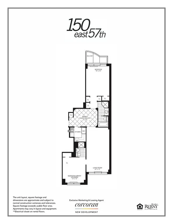 2 Bed apartment at 150 East 57th Street, Unit 12B, Midtown East, photo 1 of 1