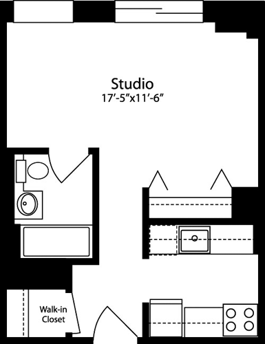 Studio apartment at 400 West 37th Street, Unit 14H, Hell's Kitchen, photo 1 of 1