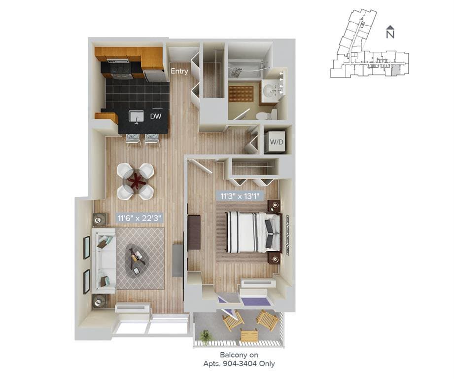 1 Bed apartment at 4-75 48th Avenue, Unit 001-1204, Long Island City, photo 1 of 1