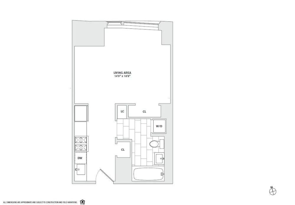 Studio apartment at 8 Spruce Street, Unit 14U, Financial District, photo 1 of 2