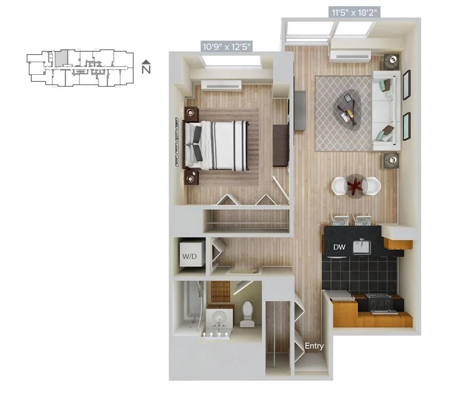 1 Bed apartment at 4-75 48th Avenue, Unit 001-2412, Long Island City, photo 1 of 1