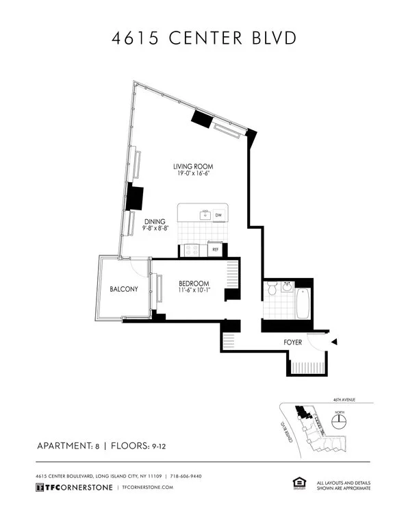 1 Bed apartment at 4615 Center Boulevard, Unit 1108, Long Island City, photo 1 of 2