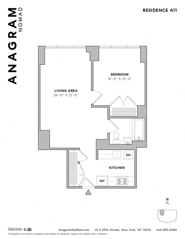 1 Bed apartment at 10 East 29th Street, Unit 24J, NoMad, photo 1 of 1