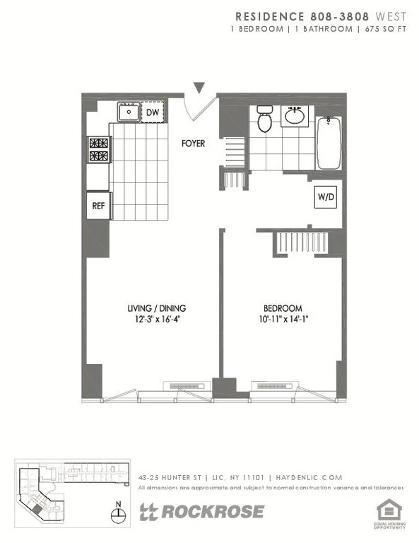 1 Bed apartment at 43-25 Hunter Street, Unit 1708W, Long Island City, photo 1 of 1