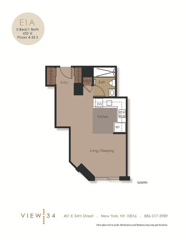 Studio apartment at 401 East 34th Street, Unit S16X, Murray Hill, photo 1 of 3