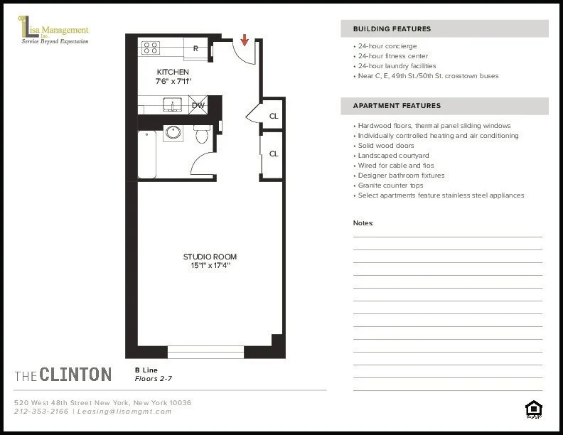 Studio apartment at 520 West 48th Street, Unit 2B, Hell's Kitchen, photo 1 of 1