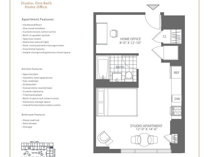 0.5 Bed apartment at 101 Bedford Avenue, Unit C-513, Williamsburg, photo 1 of 1