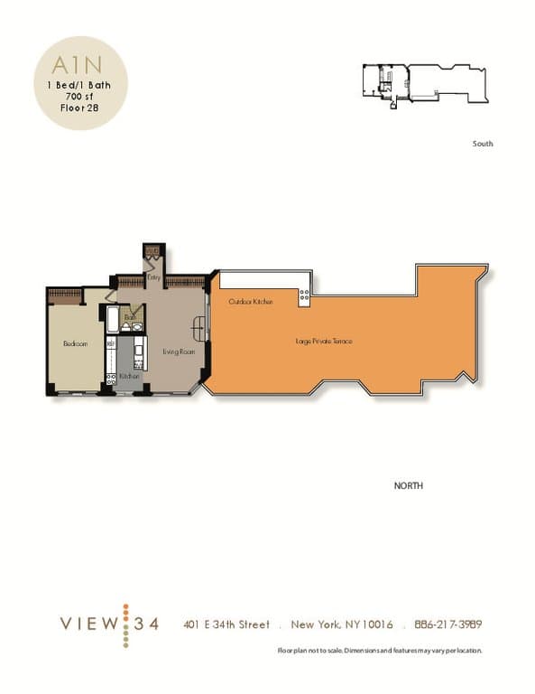 1 Bed apartment at 401 East 34th Street, Unit N28F, Murray Hill, photo 1 of 3