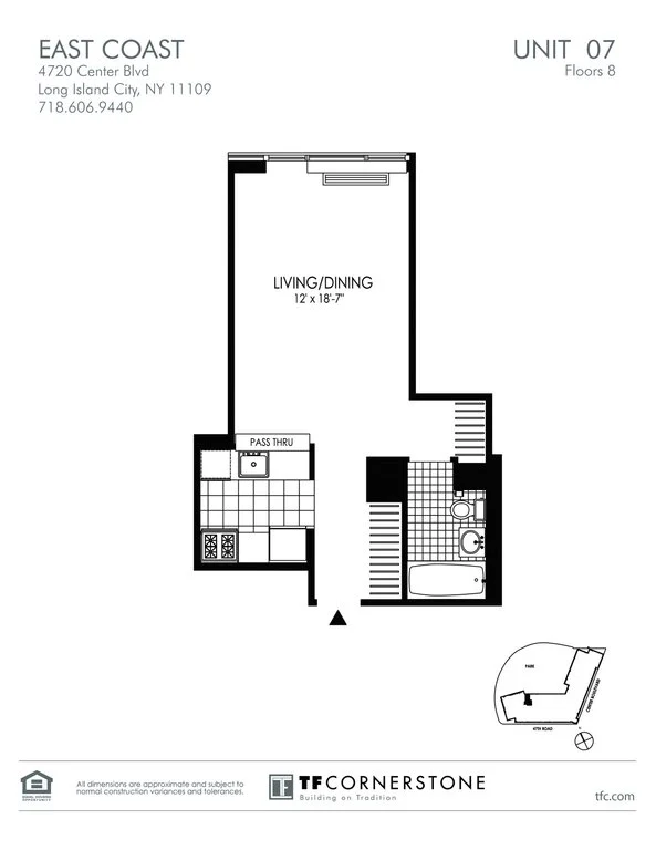 Studio apartment at 4720 Center Boulevard, Unit 807, Long Island City, photo 1 of 6
