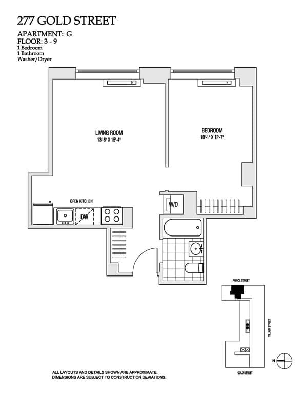 1 Bed apartment at 277 Gold Street, Unit 3G, Fort Greene, photo 1 of 1