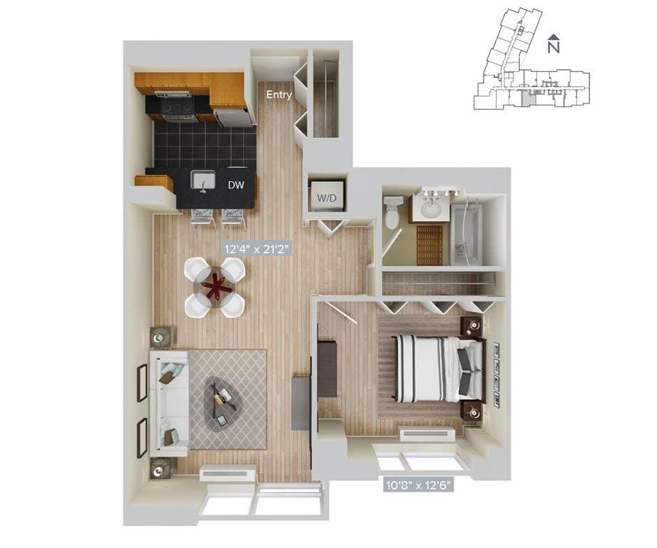 1 Bed apartment at 4-75 48th Avenue, Unit 001-807, Long Island City, photo 1 of 1