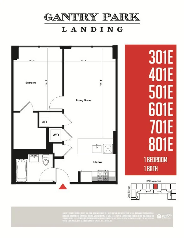 1 Bed apartment at 2-14 50th Avenue, Unit 501E, Long Island City, photo 1 of 1