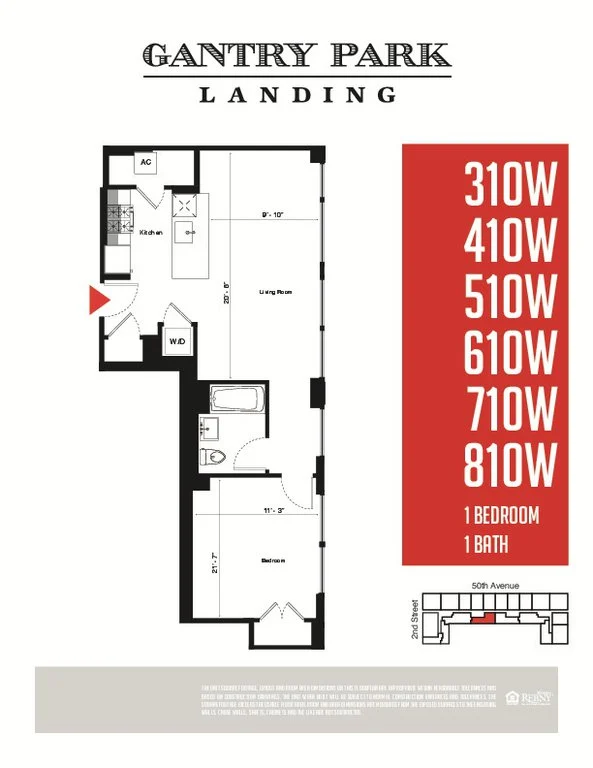 1 Bed apartment at 2-14 50th Avenue, Unit 710W, Long Island City, photo 1 of 1