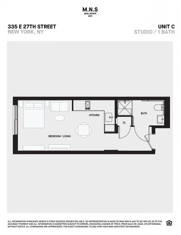 Studio apartment at 335 East 27th Street, Unit 3C, Kips Bay, photo 1 of 1