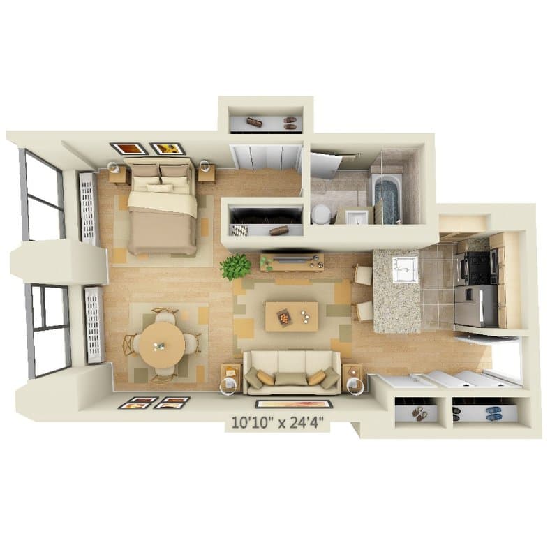 Studio apartment at 10 Hanover Square, Unit 22C, Financial District, photo 1 of 5