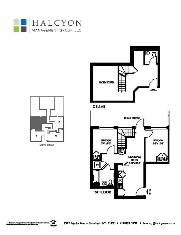 2.5 Bed apartment at 1329 Myrtle Avenue, Unit 1A, Bushwick, photo 1 of 2