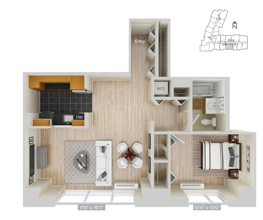 1 Bed apartment at 4-75 48th Avenue, Unit 001-1106, Long Island City, photo 1 of 1