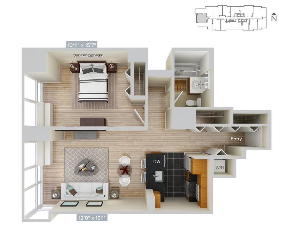 1 Bed apartment at 4-75 48th Avenue, Unit 001-1910, Long Island City, photo 1 of 1