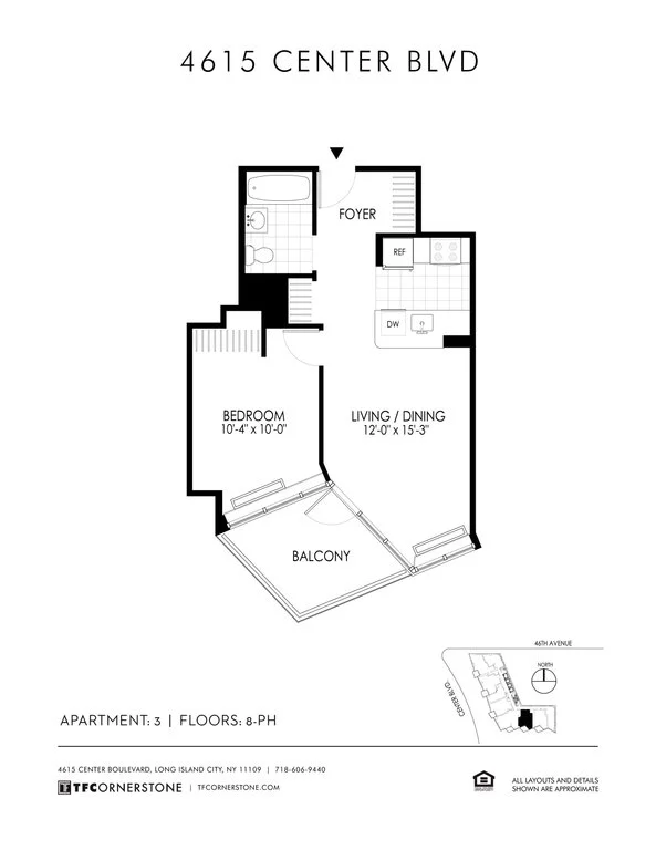 1 Bed apartment at 4615 Center Boulevard, Unit 3903, Long Island City, photo 1 of 3