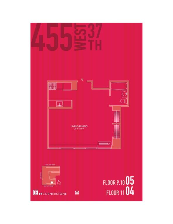 Studio apartment at 455 West 37th Street, Unit 1104, Hudson Yards, photo 1 of 3