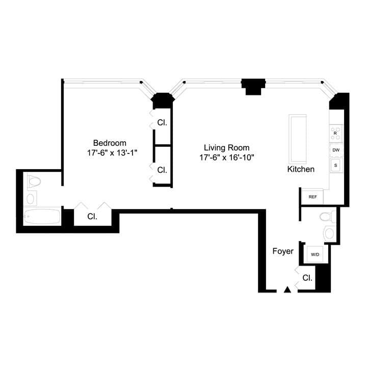 1 Bed apartment at 1930 Broadway, Unit 17H, Upper West Side, photo 1 of 1