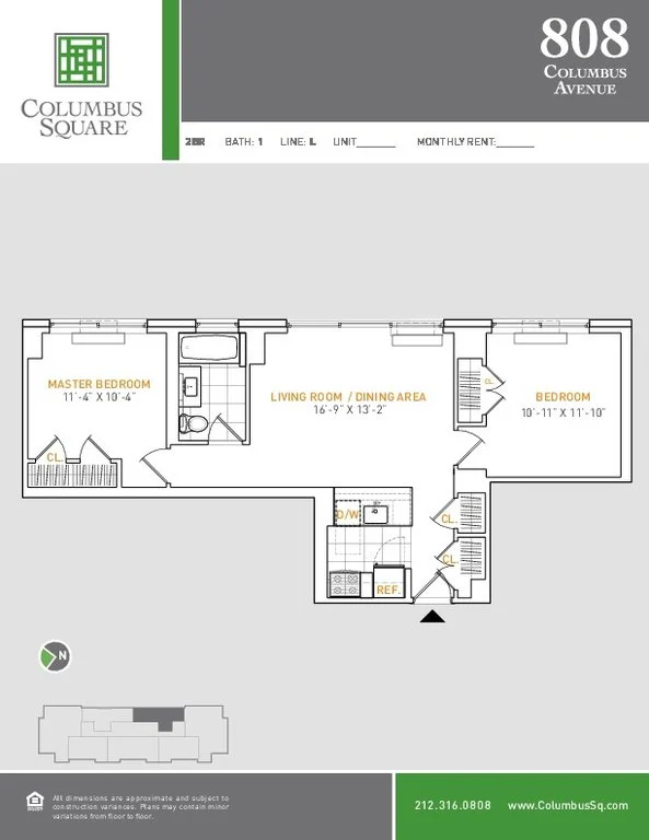2 Bed apartment at 808 Columbus Avenue, Unit 23L, Upper West Side, photo 1 of 3